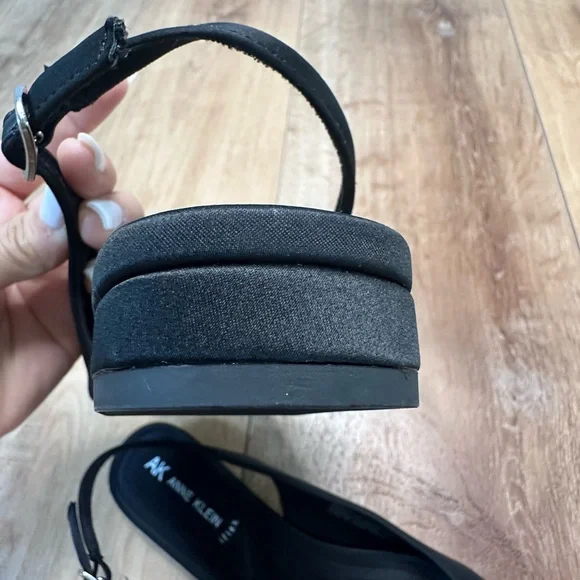 Anne Klein Black Heels with Crystal Embellishments - Picture 13 of 16